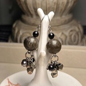 Pyrite Cluster Bead Earrings